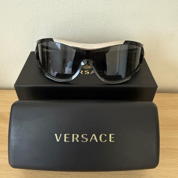 Versace Black and Silver Sunglasses